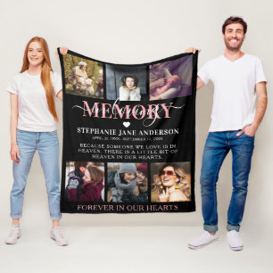 Elegant in Loating Memory Photo Collage Memorial Fleece Deken