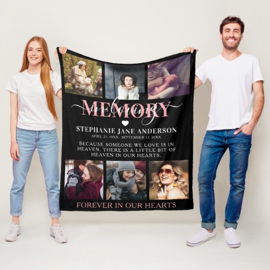 Elegant in Loating Memory Photo Collage Memorial Fleece Deken (In situ)