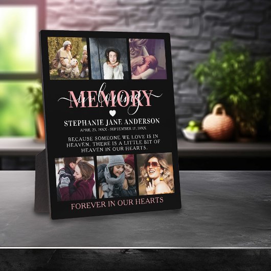 Elegant in Loating Memory Photo Collage Memorial Fotoplaat