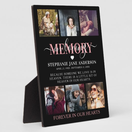 Elegant in Loating Memory Photo Collage Memorial Fotoplaat (Zijkant)