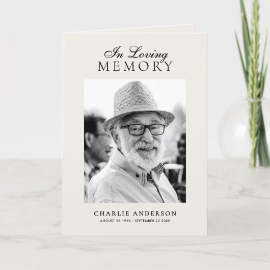 Elegant In Loving Memory 7-Photo Memorial Programma (Voorkant)