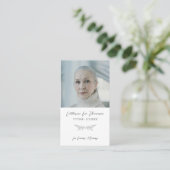 Elegant In Loving Memory Floral Photo Prayer Card Visitekaartje (Staand voorkant)