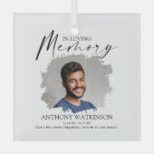 Elegant In Loving Memory Foto Glas Ornament (Voorkant)