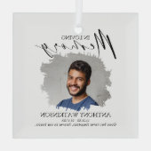 Elegant In Loving Memory Foto Glas Ornament (Achterkant)