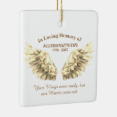 Elegant in Loving Memory Gold Wings Memorial Keramisch Ornament (Rechts)