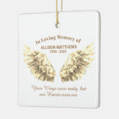 Elegant in Loving Memory Gold Wings Memorial Keramisch Ornament (Links)