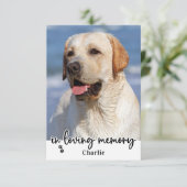 Elegant In Loving Memory Hond Pet Memorial Foto Bedankkaart (Staand voorkant)