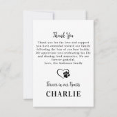 Elegant In Loving Memory Hond Pet Memorial Foto Bedankkaart (Achterkant)