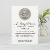 Elegant In Loving Memory Invitation Kaart (Staand voorkant)