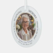 Elegant In Loving Memory Memorial Funeral Keepsake Glas Ornament (Voorkant links)