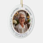 Elegant In Loving Memory Memorial Funeral Keepsake Keramisch Ornament (Rechts)