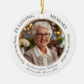 Elegant In Loving Memory Memorial Funeral Keepsake Keramisch Ornament (Voorkant)