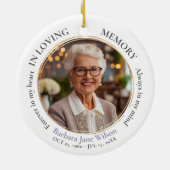 Elegant In Loving Memory Memorial Funeral Keepsake Keramisch Ornament (Achterkant)
