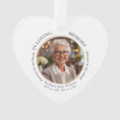 Elegant In Loving Memory Memorial Funeral Keepsake Ornament (achterkant)