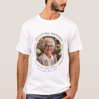 Elegant In Loving Memory Memorial Funeral Keepsake T-shirt