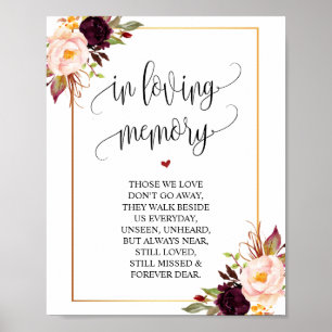 Elegant 'in loving memory' rouwbord poster