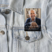 Elegant In Loving Memory Script Foto Funeral  Button (Insitu)