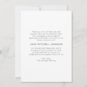 Elegant In Loving Memory Script Photo Funeral  Bedankkaart (Achterkant)