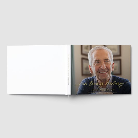Elegant In Loving Memory Script Photo Funeral Gastenboek (Volledig)