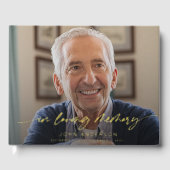 Elegant In Loving Memory Script Photo Funeral Gastenboek (Voorkant)