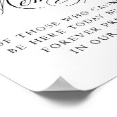 Elegant In Loving Memory Zwarte Calligrafie | Chic Poster (Hoek)