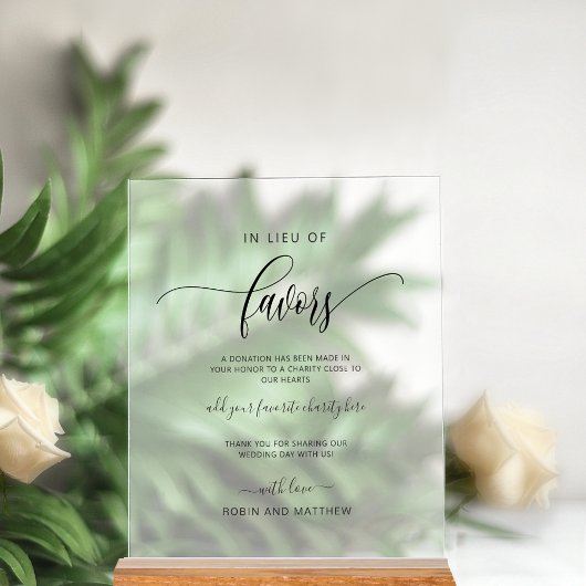 Elegant in plaats van gunsten bruiloft Frosted sti Acryl Bord