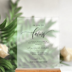 Elegant in plaats van gunsten bruiloft Frosted sti Acryl Bord