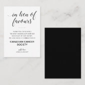 Elegant in plaats van gunsten donatie bruiloft plaatskaartje (Voorkant / Achterkant)