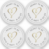 Elegant in reliëf gezet goudhartmiddel om te wedde sticker (Voorkant)