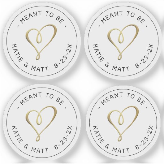 Elegant in reliëf gezet goudhartmiddel om te wedde sticker (Voorkant)