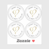 Elegant in reliëf gezet goudhartmiddel om te wedde sticker (Vel)