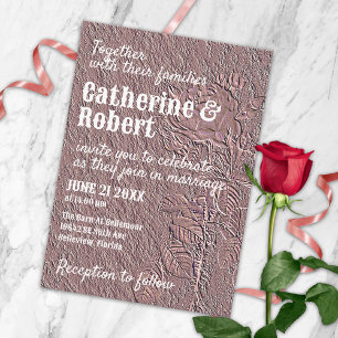 Elegant  in reliëf Roos Gold Foil Wedding Kaart