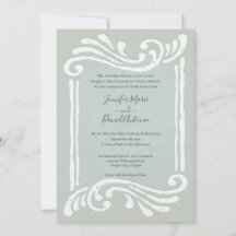 Elegant in reliëfdruk Jade Green Wedding Invitatio