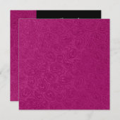 Elegant in reliëfdruk Roze Paisley Black Party Kaart (Voorkant / Achterkant)