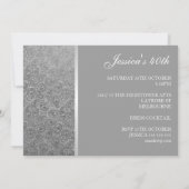 Elegant in reliëfdruk Silver Paisley White Kaart (Achterkant)