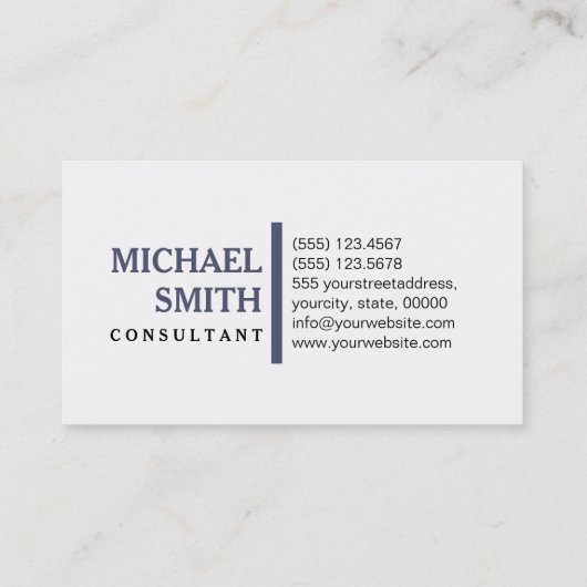 Elegant Independence Modern Plain White Visitekaartje (Achterkant)