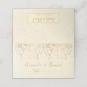 Elegant Indiaans traditioneel design bruiloft Plaatskaartje (Buitenkant ongevouwen)