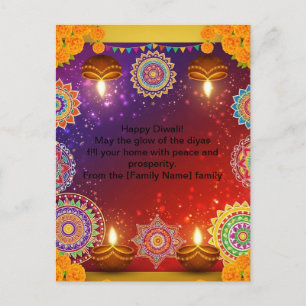 Elegant Indiaas Diwali Rangoli Briefkaart