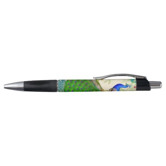 Elegant Indian Blue Peacock Pen (Bovenkant)