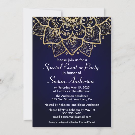 Elegant Indian Design Invitation Kaart (Voorkant)
