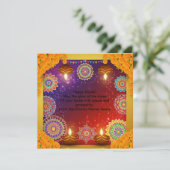 Elegant Indian Diwali Rangoli Flat Card Feestdagenkaart (Staand voorkant)