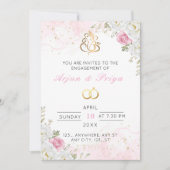 Elegant Indian Floral Verloving Uitnodiging (Voorkant)