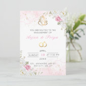 Elegant Indian Floral Verloving Uitnodiging (Staand voorkant)