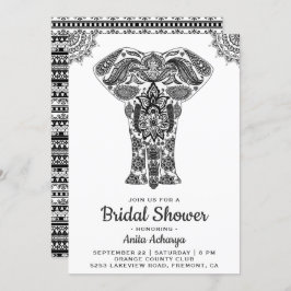 Elegant Indian Henna Elephant Vrijgezellenfeest In Kaart