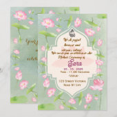 Elegant Indian Mehndi Ceremony Invitation Kaart (Voorkant / Achterkant)