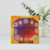Elegant Indian Rangoli Wedding Invitation Kaart (Staand voorkant)