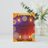 Elegant Indian Save the Date Postcard Briefkaart (Staand voorkant)