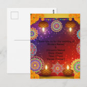 Elegant Indian Save the Date Postcard Briefkaart (Voorkant / Achterkant)