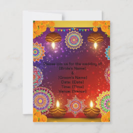 Elegant Indian Save the Date Postcard Briefkaart