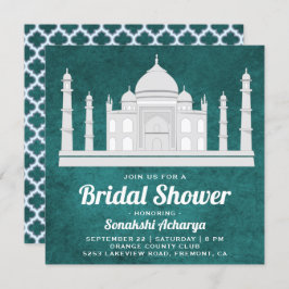 Elegant Indian Taj Mahal Bridal Shower Kaart